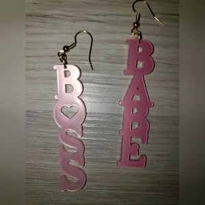 Boss babe dangle earrings
